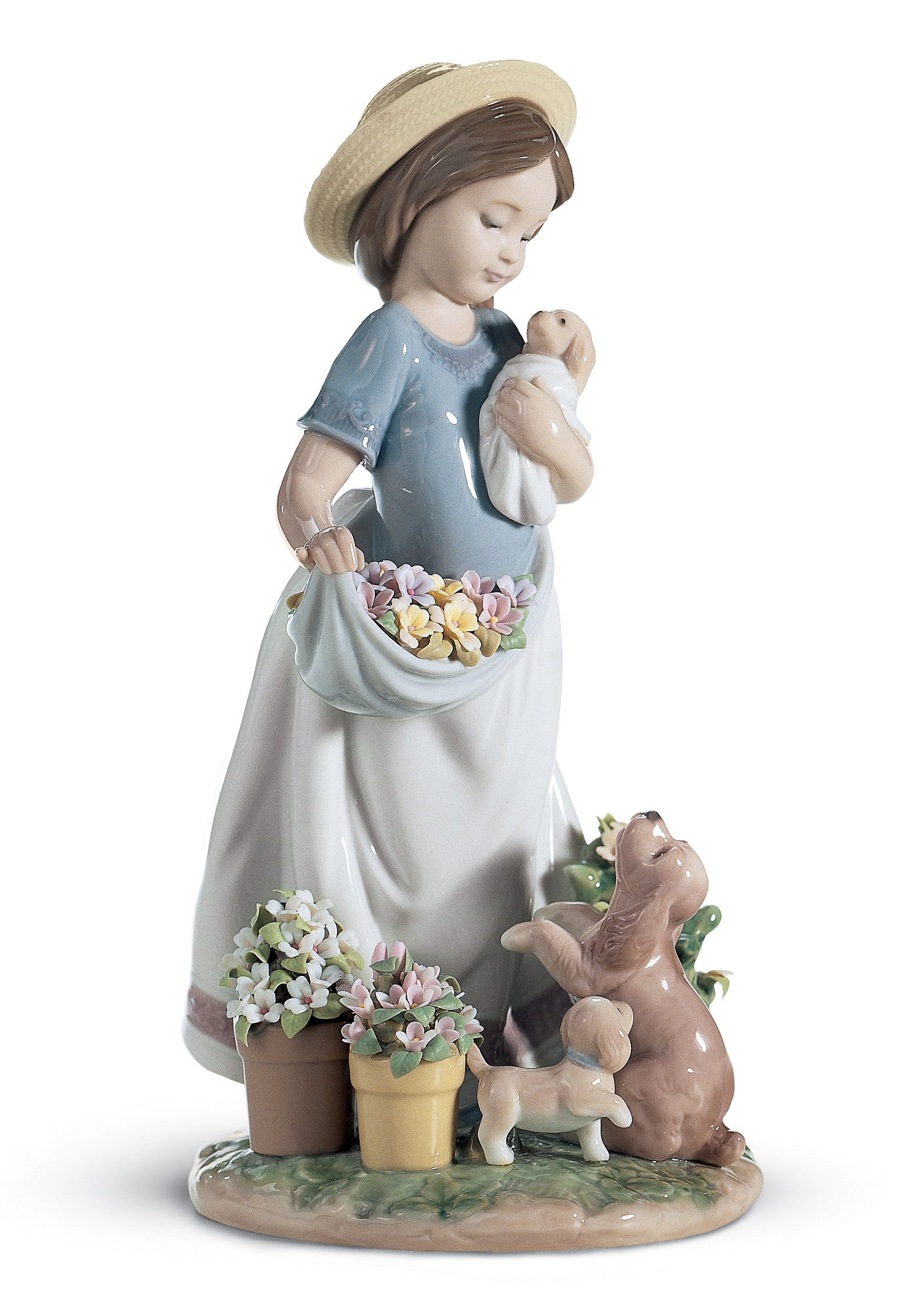 置物 LLADRO A ROMP IN THE GARDEN Lladro A Romp in the Garden Girl Figurine | Perigold